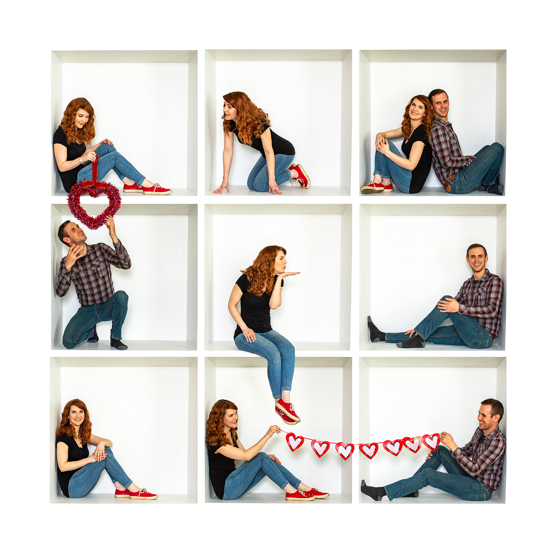 inside the box, valentines day, photo session, couples, cute couple, engaged, hearts, portrait, portrait session, family, photographer